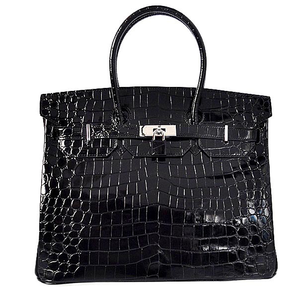 H35HLCBS Hermes Birkin 35CM luce alta in pelle di coccodrillo in Blac